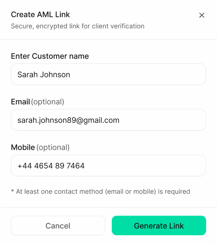 One link. Client does the rest.